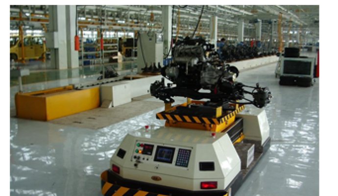 AIV室內(nèi)自主導(dǎo)航車在生產(chǎn)線物料供應(yīng)中的應(yīng)用（一）（無(wú)線充電）